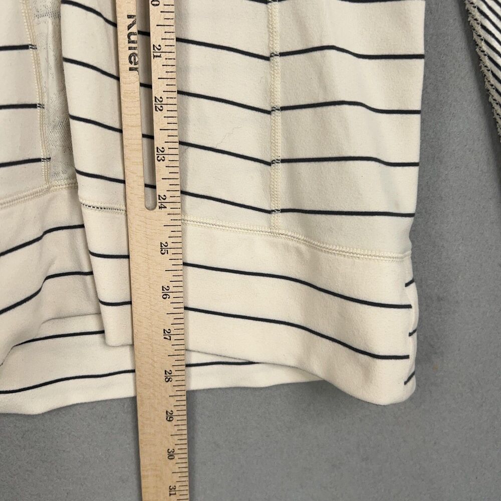 Lululemon Shirt Womens 6 Beige Stripe Full Tilt Long Sleeve Angel Wing - Picture 14 of 15